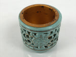 Japanese Buddhist Altar Porcelain Incense Burner Koro Vtg Celadon Blue BA932-OT - Buddhist-chidorivintage.com
