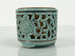 Japanese Buddhist Altar Porcelain Incense Burner Koro Vtg Celadon Blue BA932-OT - Buddhist-chidorivintage.com