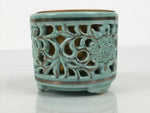 Japanese Buddhist Altar Porcelain Incense Burner Koro Vtg Celadon Blue BA932-OT - Buddhist-chidorivintage.com
