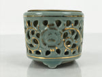 Japanese Buddhist Altar Porcelain Incense Burner Koro Vtg Celadon Blue BA933-OT - Buddhist-chidorivintage.com