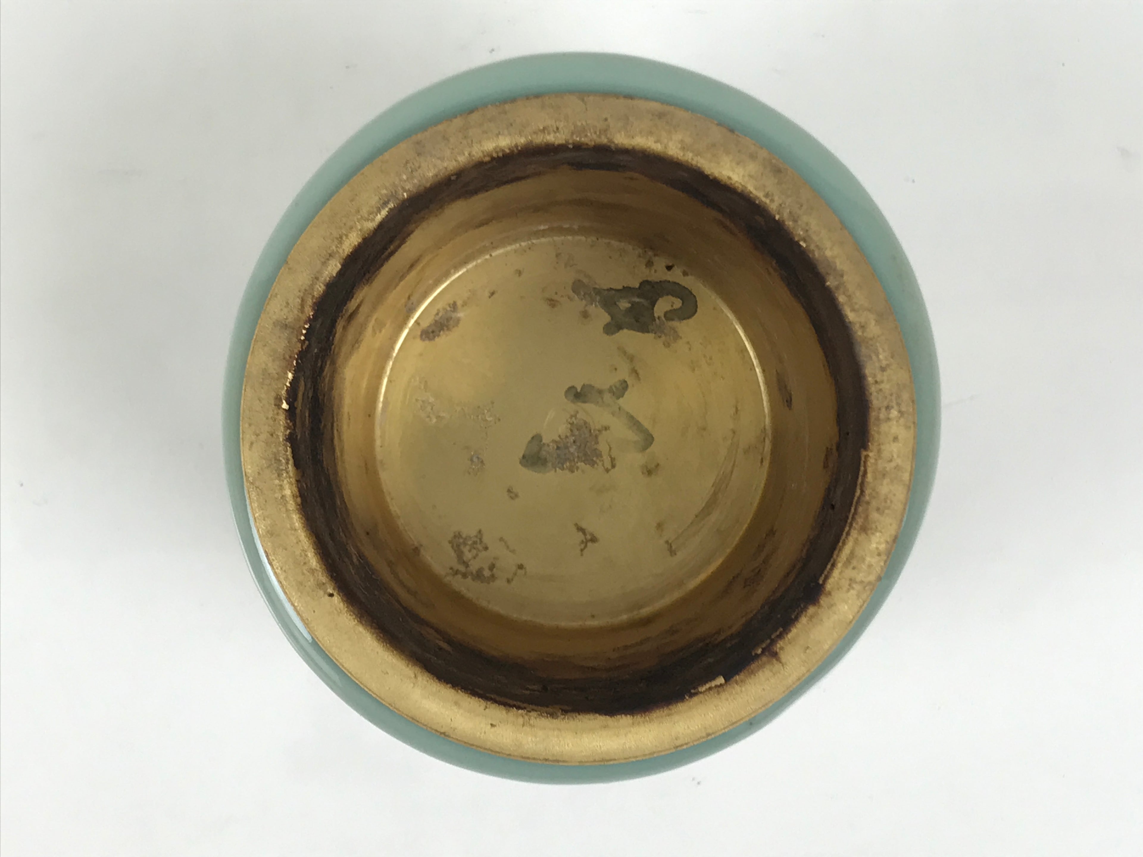 Japanese Buddhist Altar Porcelain Incense Burner Koro Vtg Celadon Blue BA933-OT - Buddhist-chidorivintage.com