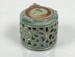 Japanese Buddhist Altar Porcelain Incense Burner Koro Vtg Celadon Blue BA933-OT - Buddhist-chidorivintage.com