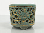 Japanese Buddhist Altar Porcelain Incense Burner Koro Vtg Celadon Blue BA934-OT - Buddhist-chidorivintage.com