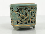 Japanese Buddhist Altar Porcelain Incense Burner Koro Vtg Celadon Blue BA934-OT - Buddhist-chidorivintage.com