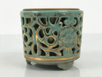 Japanese Buddhist Altar Porcelain Incense Burner Koro Vtg Celadon Blue BA934-OT - Buddhist-chidorivintage.com