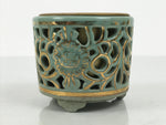 Japanese Buddhist Altar Porcelain Incense Burner Koro Vtg Celadon Blue BA934-OT - Buddhist-chidorivintage.com