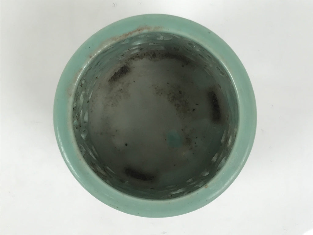Japanese Buddhist Altar Porcelain Incense Burner Koro Vtg Celadon Blue BA934-OT - Buddhist-chidorivintage.com