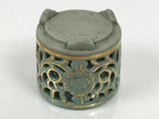 Japanese Buddhist Altar Porcelain Incense Burner Koro Vtg Celadon Blue BA934-OT - Buddhist-chidorivintage.com