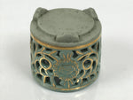 Japanese Buddhist Altar Porcelain Incense Burner Koro Vtg Celadon Blue BA934-OT - Buddhist-chidorivintage.com