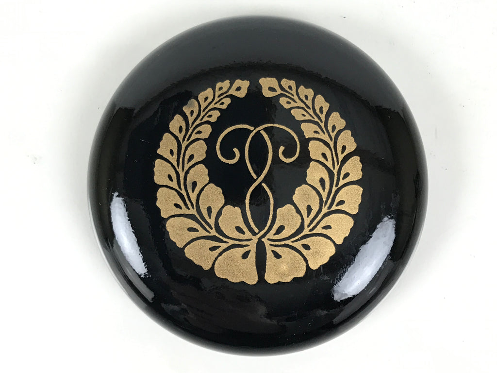 Japanese Buddhist Altar Fitting Resin Incense Container Kogo Black Gold BA940-OT - Buddhist-chidorivintage.com