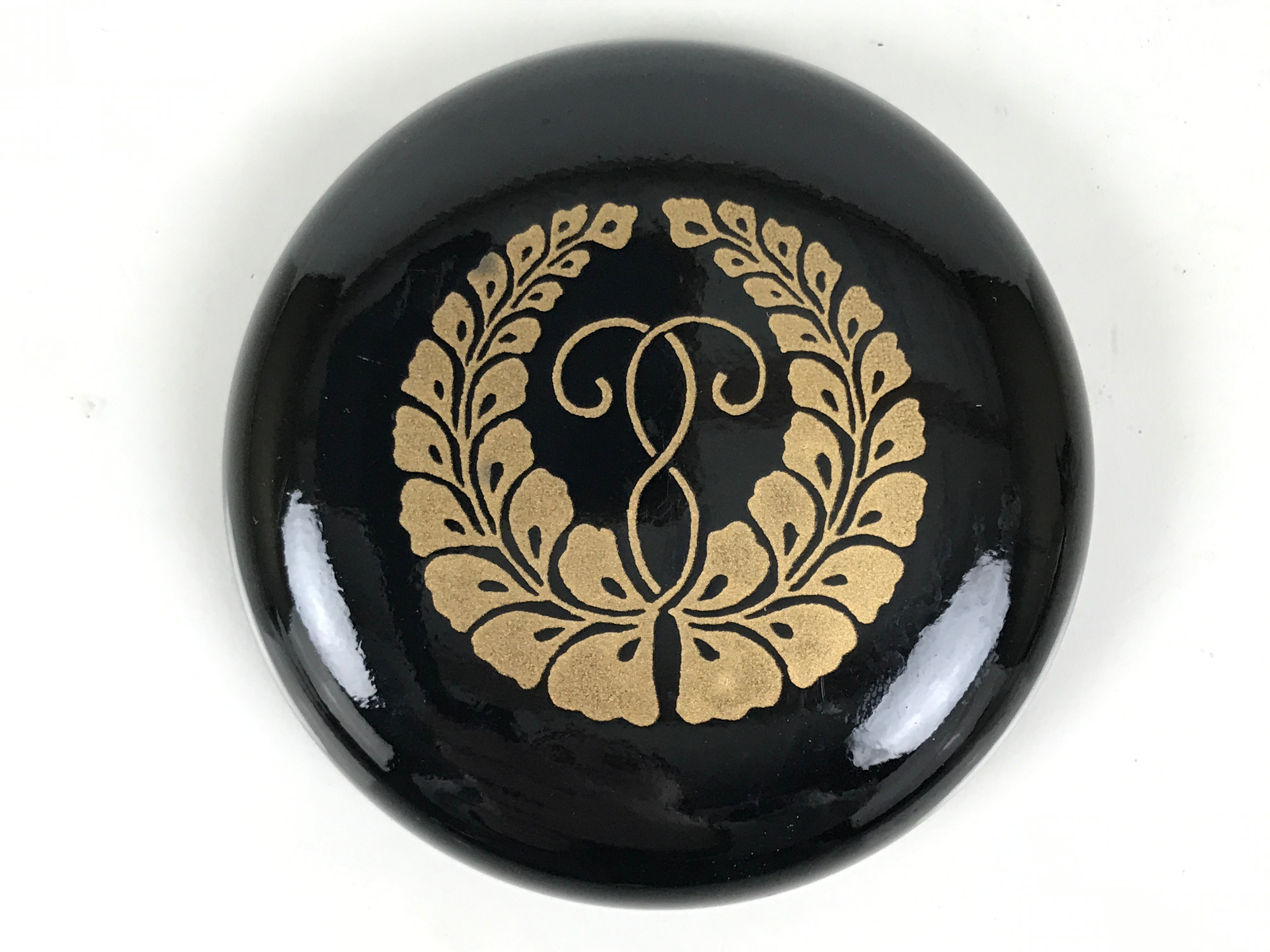 Japanese Buddhist Altar Fitting Resin Incense Container Kogo Black Gold BA940-OT - Buddhist-chidorivintage.com