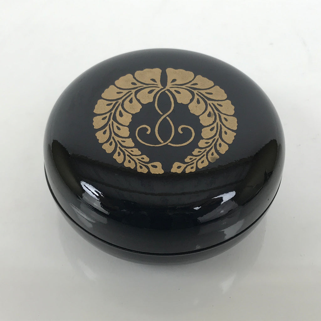 Japanese Buddhist Altar Fitting Resin Incense Container Kogo Black Gold BA940-OT - Buddhist-chidorivintage.com