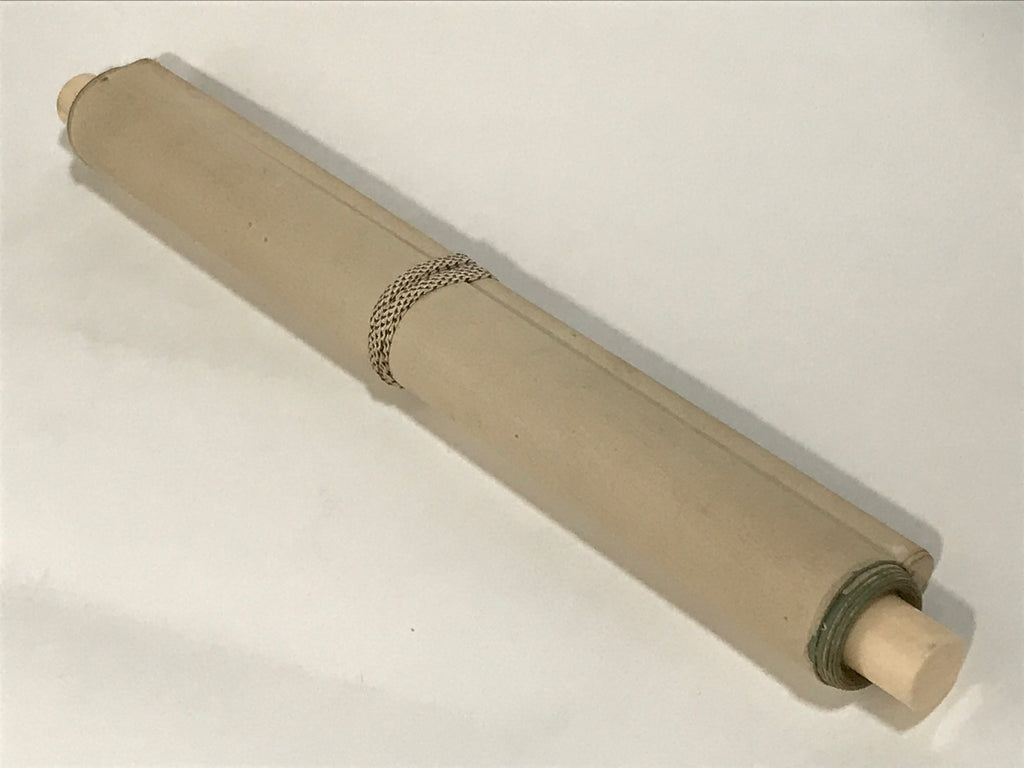 Japanese Hanging Scroll Kakejiku Vtg Black Big Round Kanji Calligraphy Zen KJ194-AD - Scroll-chidorivintage.com