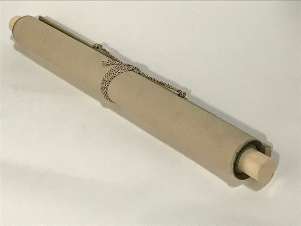 Japanese Hanging Scroll Kakejiku Vtg Black Big Round Kanji Calligraphy Zen KJ194-AD - Scroll-chidorivintage.com