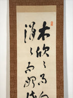 Japanese Hanging Scroll Kakejiku Vtg Black Calligraphy Poem Kanji KJ195-AD - Scroll-chidorivintage.com