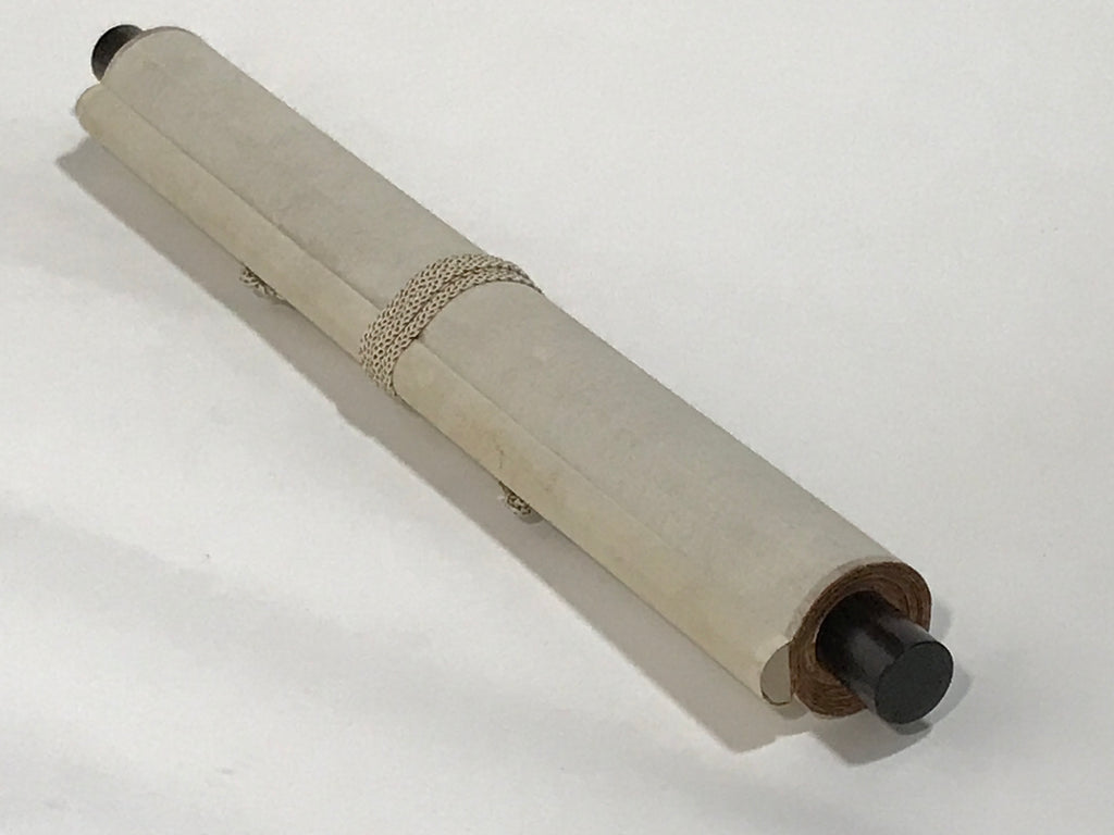 Japanese Hanging Scroll Kakejiku Vtg Black Calligraphy Poem Kanji KJ195-AD - Scroll-chidorivintage.com