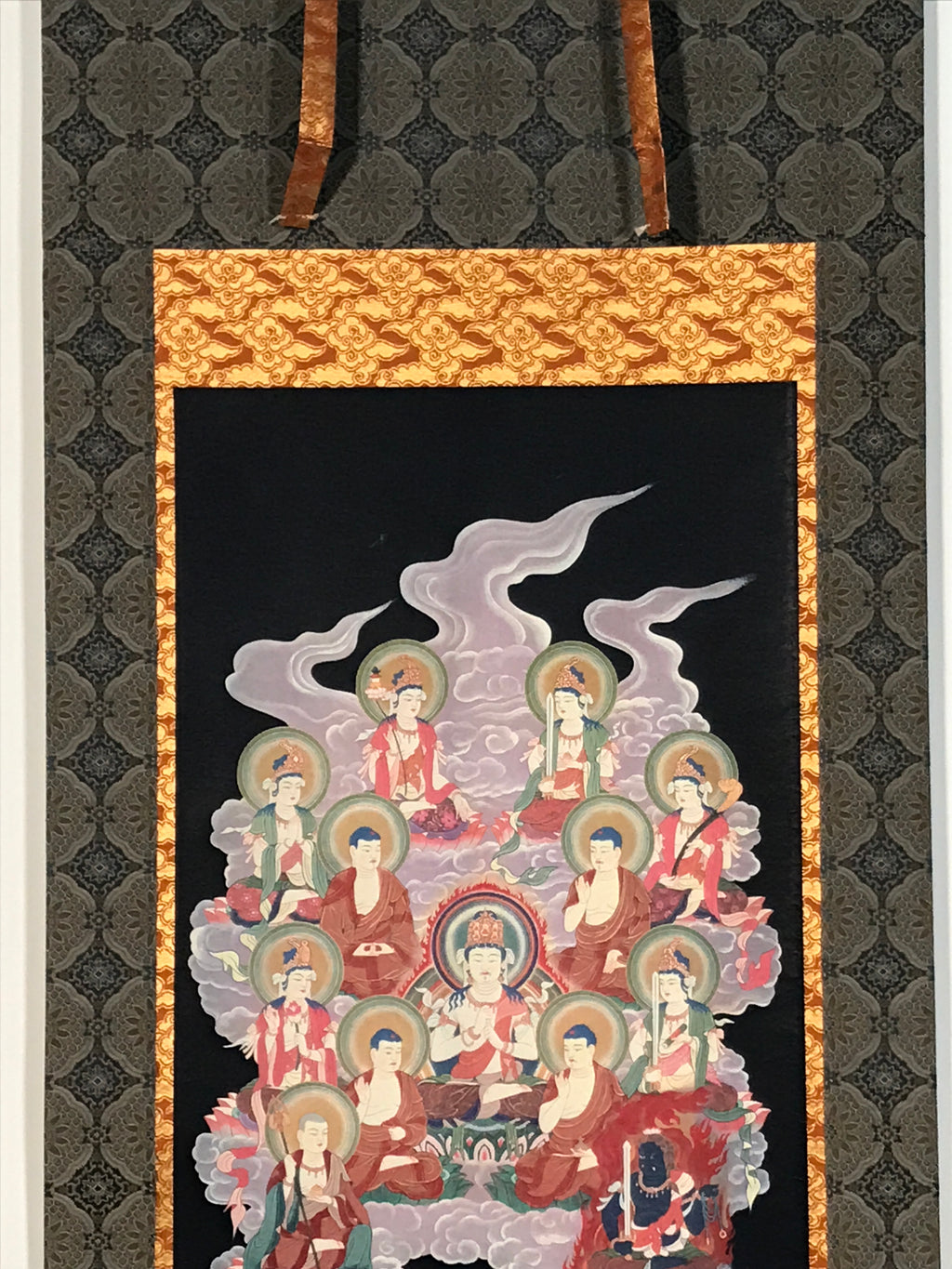 Japanese Hanging Scroll Kakejiku Vtg Shingon Thirteen Buddhas Buddhist KJ197-AD - Scroll-chidorivintage.com