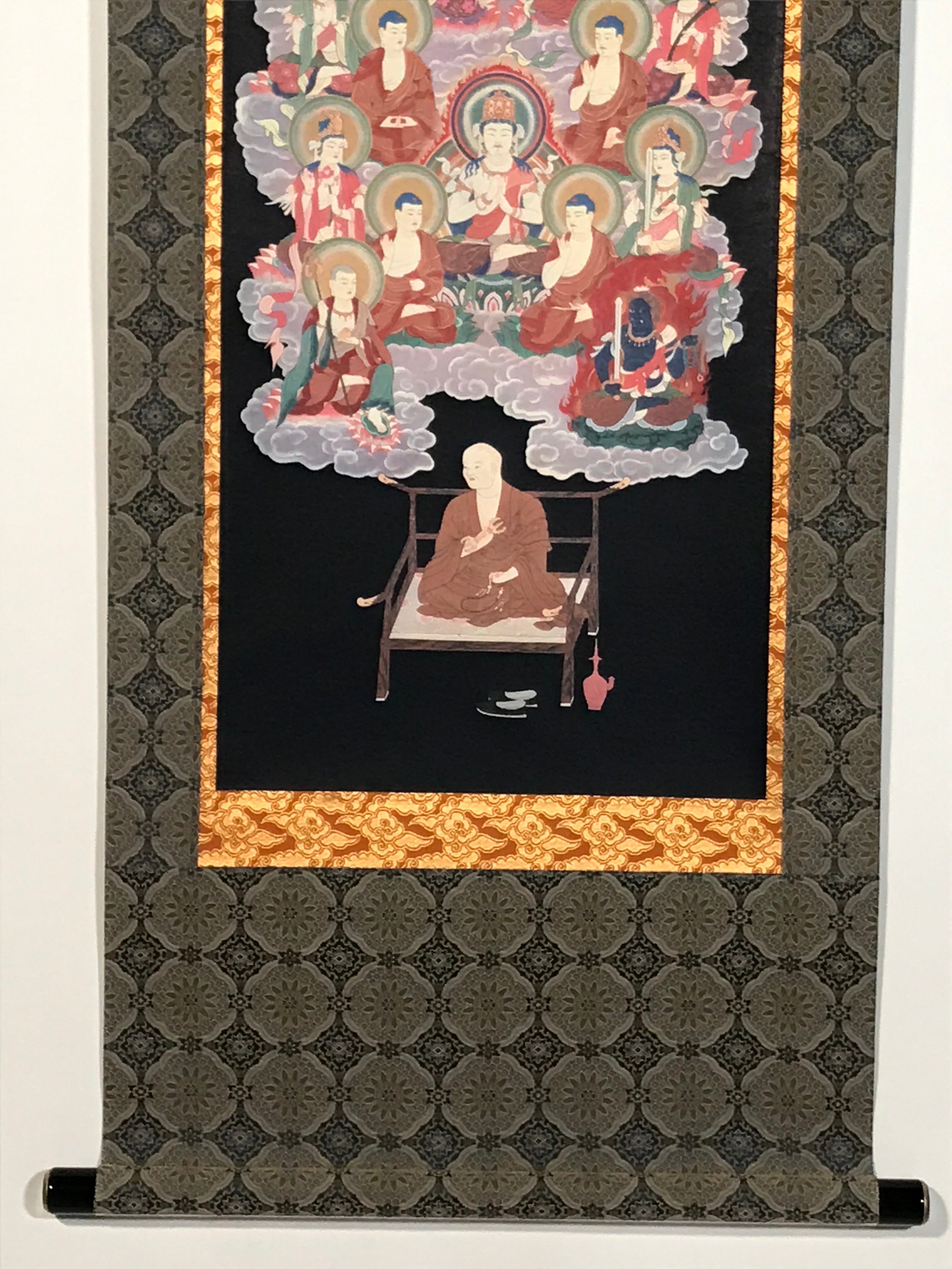 Japanese Hanging Scroll Kakejiku Vtg Shingon Thirteen Buddhas Buddhist KJ197-AD - Scroll-chidorivintage.com