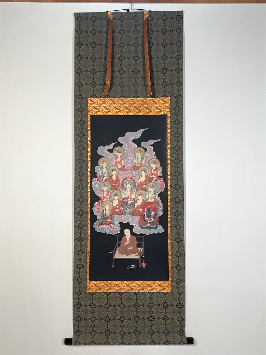 Japanese Hanging Scroll Kakejiku Vtg Shingon Thirteen Buddhas Buddhist KJ197-AD - Scroll-chidorivintage.com