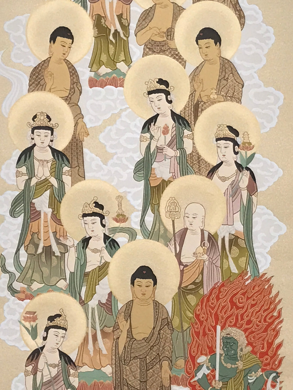 Japanese Hanging Scroll Kakejiku Vtg Shingon Thirteen Buddhas Buddhist KJ198-AD - Scroll-chidorivintage.com