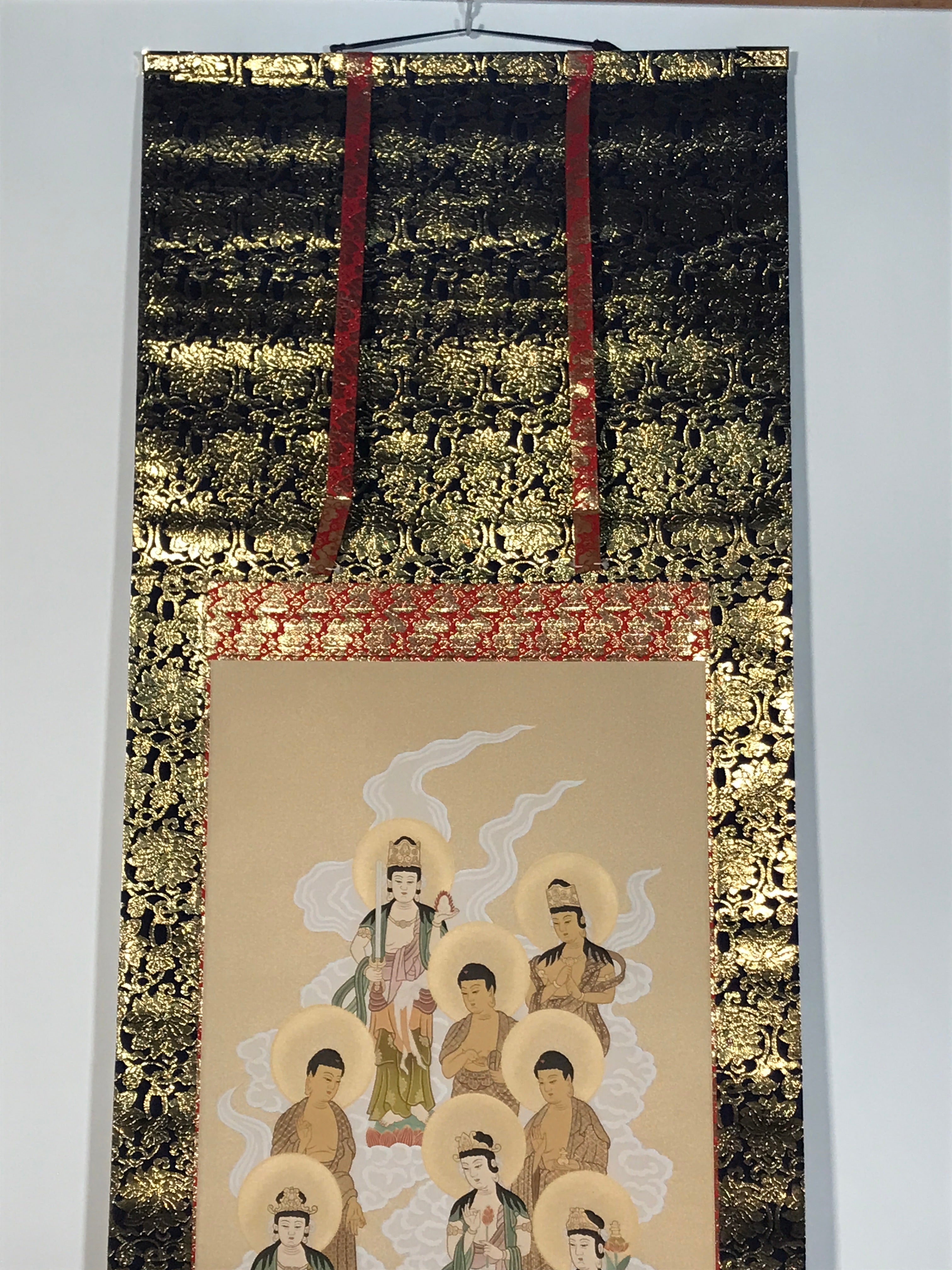 Japanese Hanging Scroll Kakejiku Vtg Shingon Thirteen Buddhas Buddhist KJ198-AD - Scroll-chidorivintage.com