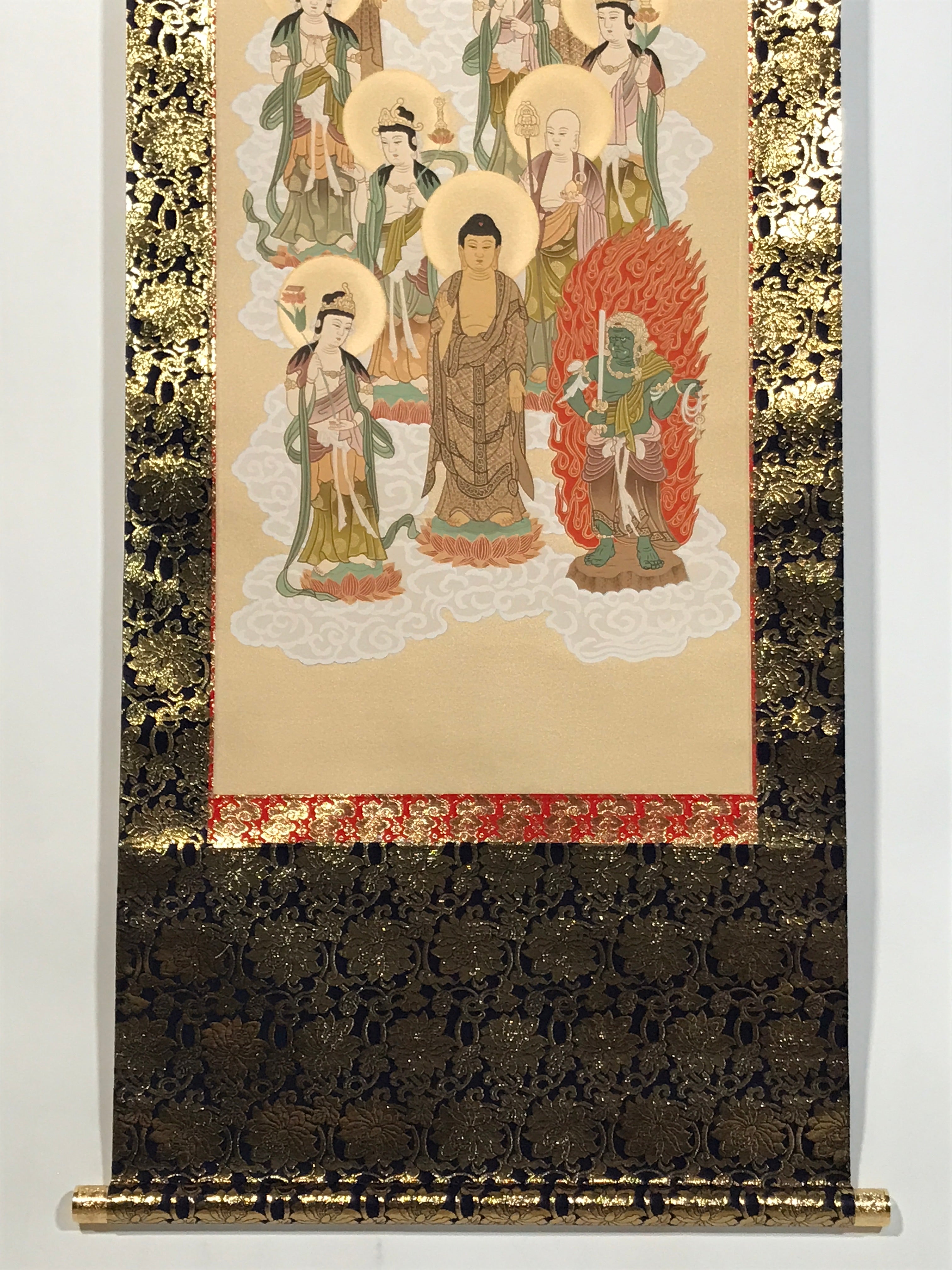 Japanese Hanging Scroll Kakejiku Vtg Shingon Thirteen Buddhas Buddhist KJ198-AD - Scroll-chidorivintage.com