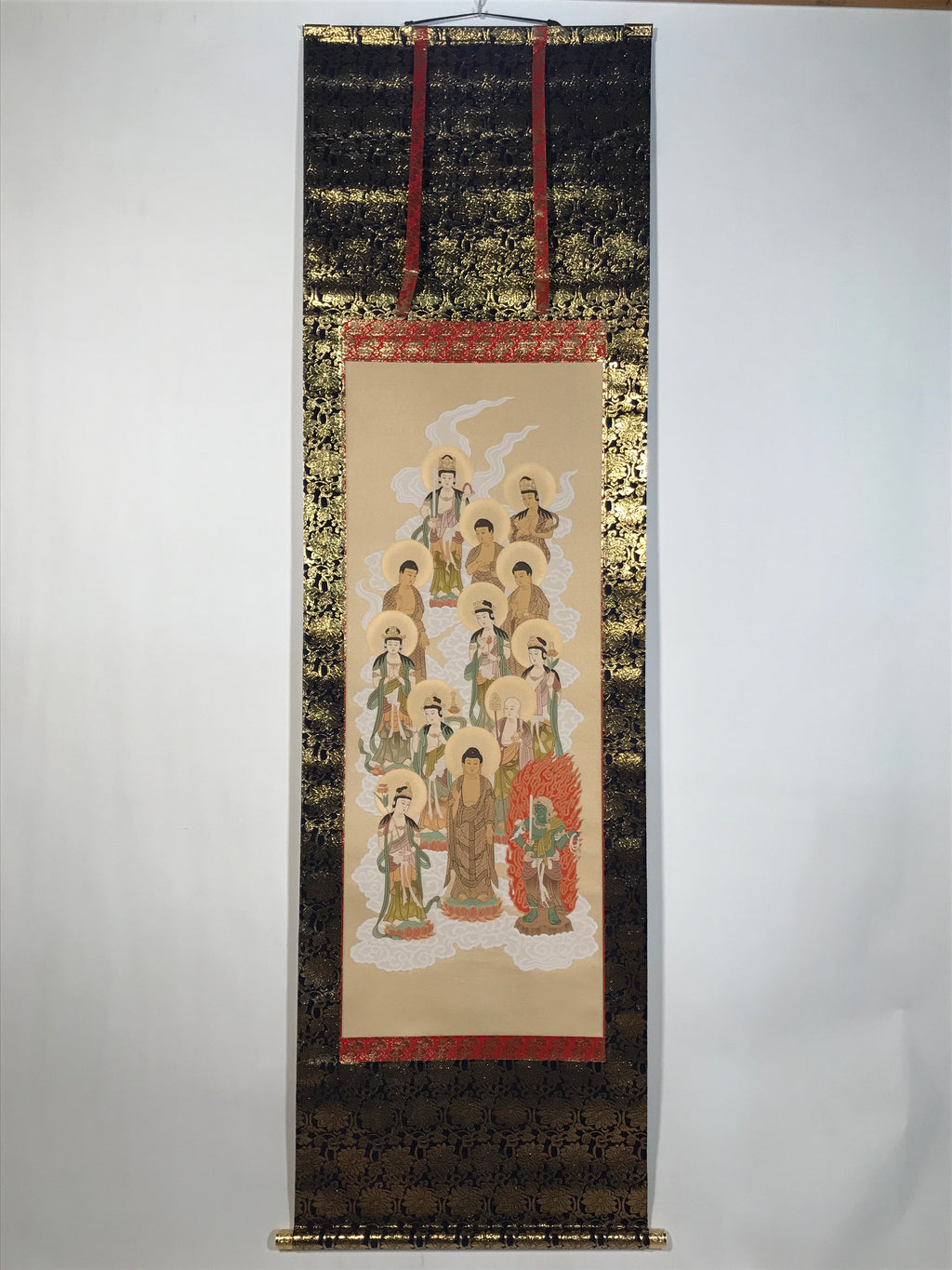 Japanese Hanging Scroll Kakejiku Vtg Shingon Thirteen Buddhas Buddhist KJ198-AD - Scroll-chidorivintage.com