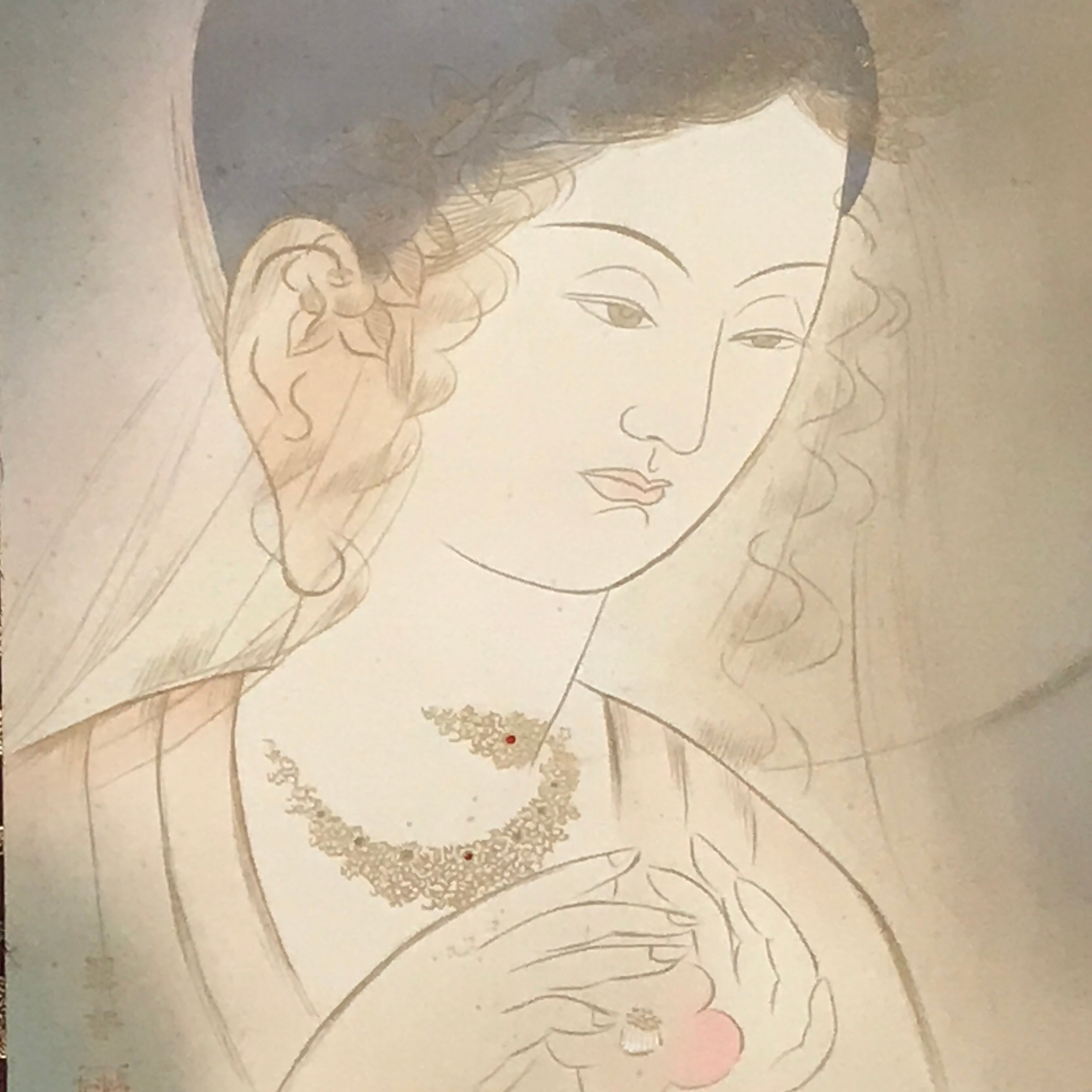Japanese Hanging Scroll Kakejiku Vtg Buddhist Deity Portrait Kannon Color KJ200-AD - Scroll-chidorivintage.com
