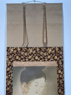 Japanese Hanging Scroll Kakejiku Vtg Buddhist Deity Portrait Kannon Color KJ200-AD - Scroll-chidorivintage.com