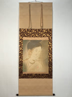 Japanese Hanging Scroll Kakejiku Vtg Buddhist Deity Portrait Kannon Color KJ200-AD - Scroll-chidorivintage.com