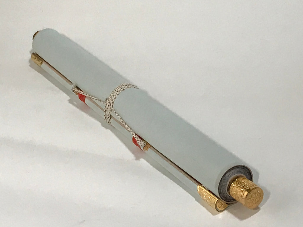 Japanese Hanging Scroll Kakejiku Vtg Kannon Above Clouds Buddhist Portrait KJ203-AD - Scroll-chidorivintage.com