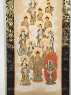 Japanese Hanging Scroll Kakejiku Vtg Thirteen Buddhas Buddhist Color Gold KJ204-AD - Scroll-chidorivintage.com
