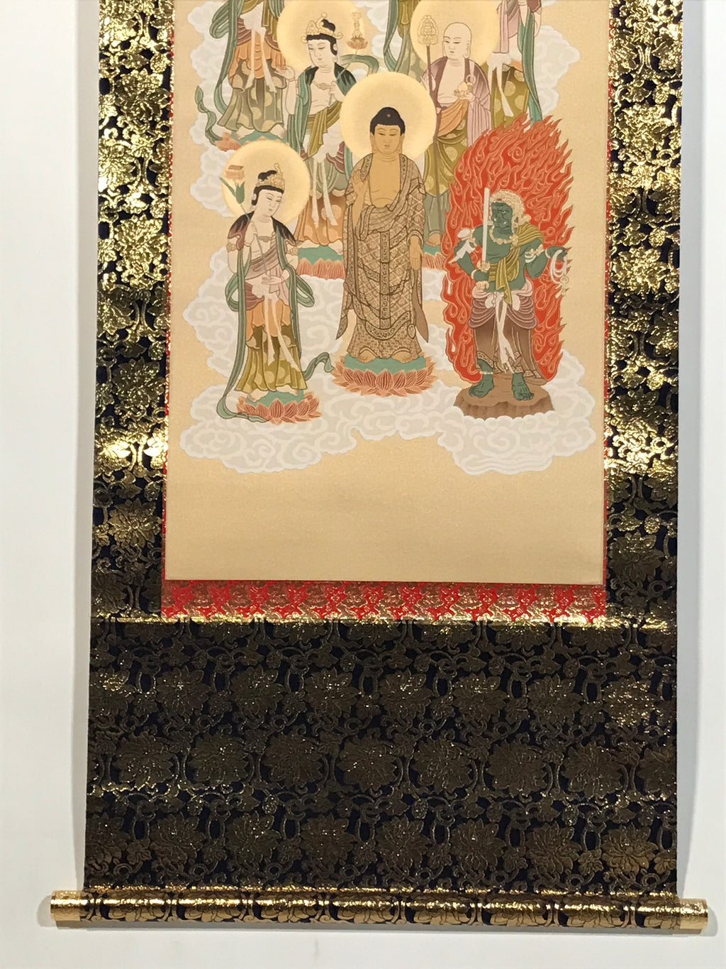 Japanese Hanging Scroll Kakejiku Vtg Thirteen Buddhas Buddhist Color Gold KJ204-AD - Scroll-chidorivintage.com