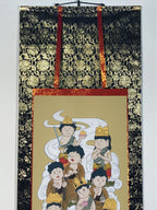 Japanese Hanging Scroll Kakejiku Vtg Thirteen Buddhas Buddhist Color Gold KJ205-AD - Scroll-chidorivintage.com