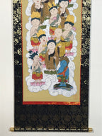 Japanese Hanging Scroll Kakejiku Vtg Thirteen Buddhas Buddhist Color Gold KJ205-AD - Scroll-chidorivintage.com
