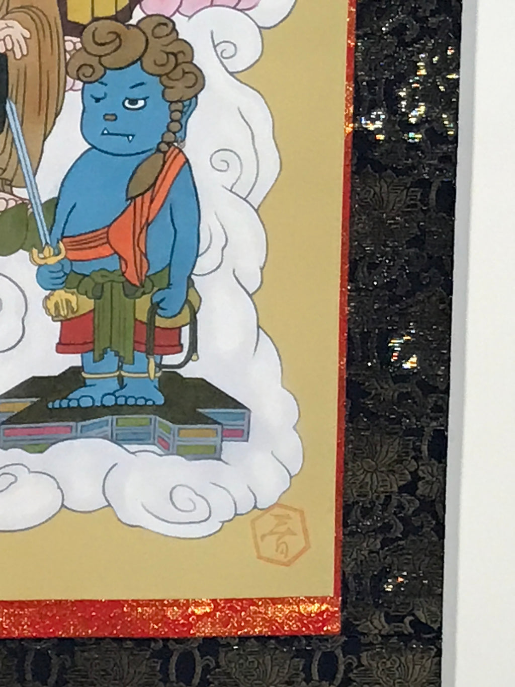 Japanese Hanging Scroll Kakejiku Vtg Thirteen Buddhas Buddhist Color Gold KJ205-AD - Scroll-chidorivintage.com