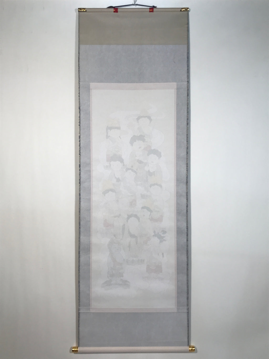 Japanese Hanging Scroll Kakejiku Vtg Thirteen Buddhas Buddhist Color Gold KJ205-AD - Scroll-chidorivintage.com