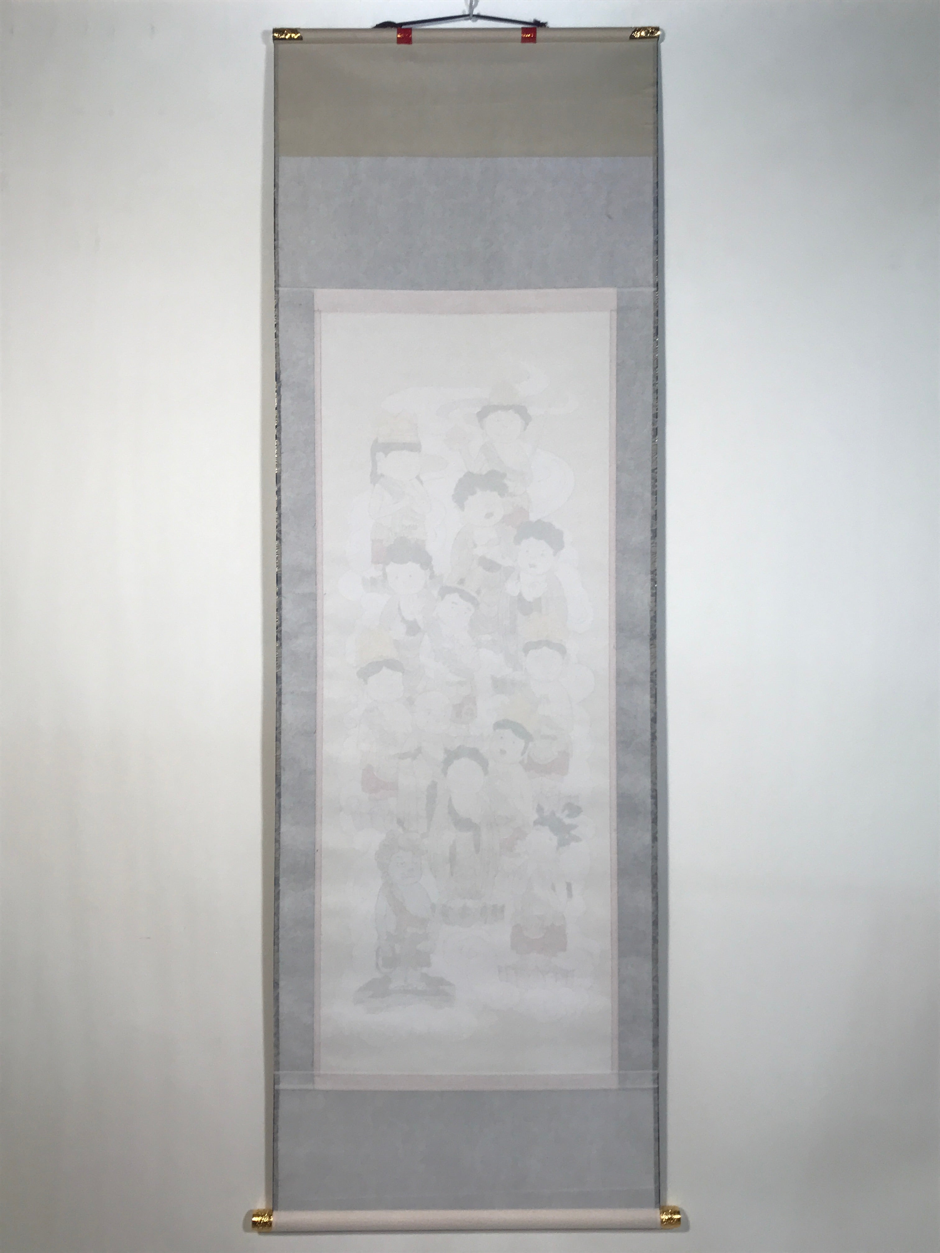 Japanese Hanging Scroll Kakejiku Vtg Thirteen Buddhas Buddhist Color Gold KJ205-AD - Scroll-chidorivintage.com
