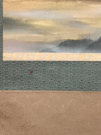 Japanese Hanging Scroll Kakejiku Vtg Red Mt Fuji Akafuji Clouds Color KJ208-AD - Scroll-chidorivintage.com