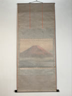Japanese Hanging Scroll Kakejiku Vtg Red Mt Fuji Akafuji Clouds Color KJ208-AD - Scroll-chidorivintage.com