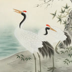 Japanese Hanging Scroll Kakejiku Vtg Two Cranes Two Turtles Pine Sun Color KJ209-AD - Scroll-chidorivintage.com