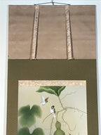 Japanese Hanging Scroll Kakejiku Vtg Sparrow Birds Hyotan Gourds Summer KJ212-AD - Scroll-chidorivintage.com