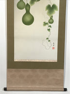 Japanese Hanging Scroll Kakejiku Vtg Sparrow Birds Hyotan Gourds Summer KJ212-AD - Scroll-chidorivintage.com