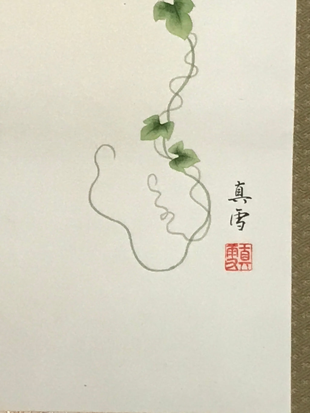 Japanese Hanging Scroll Kakejiku Vtg Sparrow Birds Hyotan Gourds Summer KJ212-AD - Scroll-chidorivintage.com