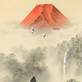 Japanese Hanging Scroll Kakejiku Vtg Red Mt Fuji Akafuji Village Color KJ213-AD - Scroll-chidorivintage.com