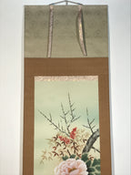 Japanese Hanging Scroll Kakejiku Vtg 4 Seasons Flowers Peony Iris Color KJ215-AD - Scroll-chidorivintage.com