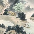 Japanese Hanging Scroll Kakejiku Vtg Sansui Landscape Trees Mountain River KJ218-AD - Scroll-chidorivintage.com