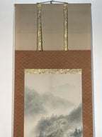 Japanese Hanging Scroll Kakejiku Vtg Sansui Landscape Trees Mountain River KJ218-AD - Scroll-chidorivintage.com