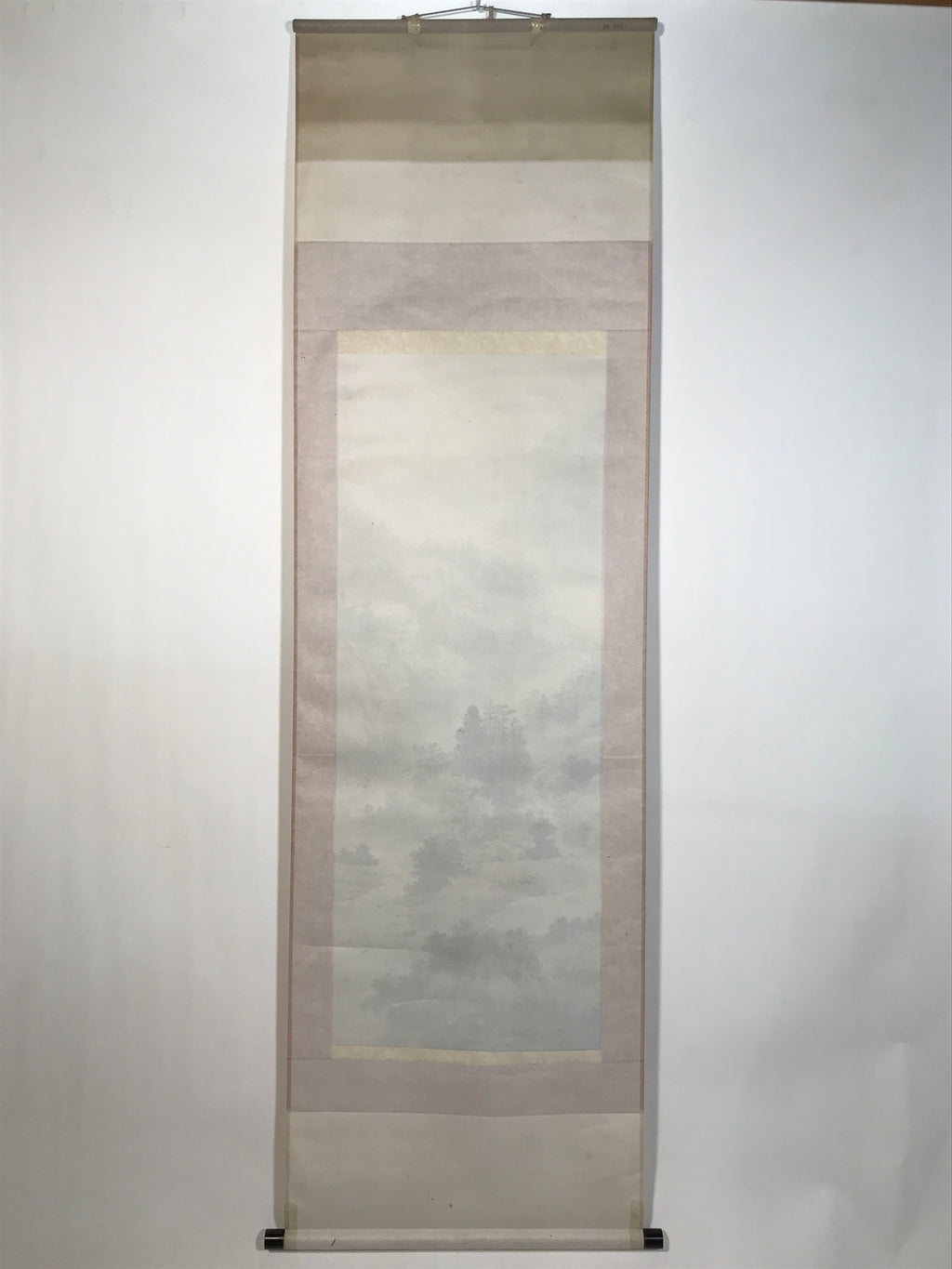 Japanese Hanging Scroll Kakejiku Vtg Sansui Landscape Trees Mountain River KJ218-AD - Scroll-chidorivintage.com