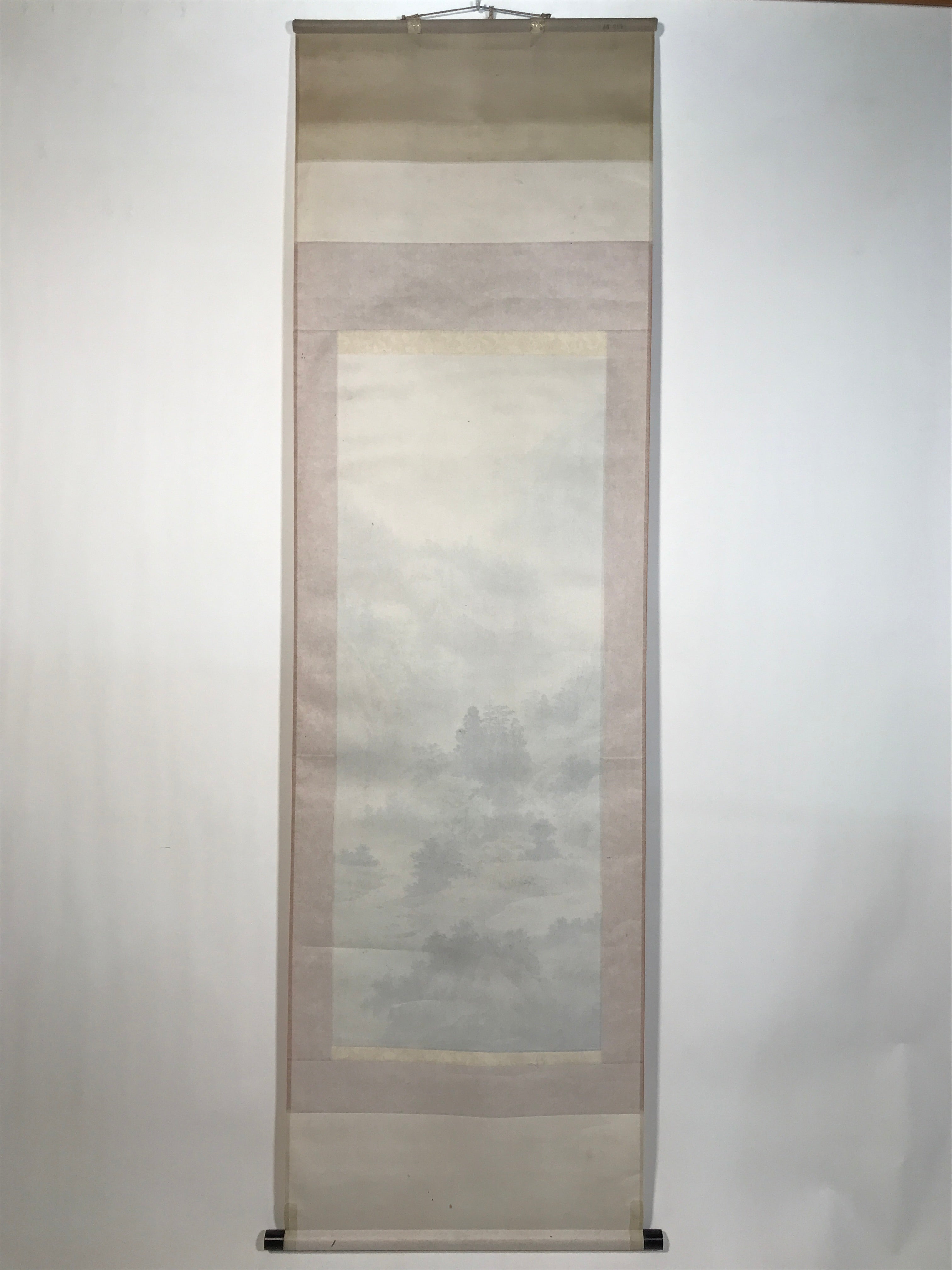 Japanese Hanging Scroll Kakejiku Vtg Sansui Landscape Trees Mountain River KJ218-AD - Scroll-chidorivintage.com